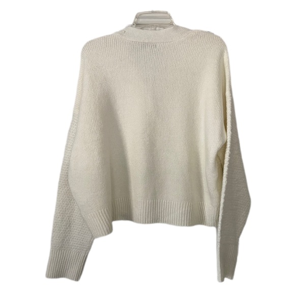 Hooked❤️Up Boxy Cream Cardigan Sweater Cozy Coastal Grandma Size Large - Picture 3 of 12